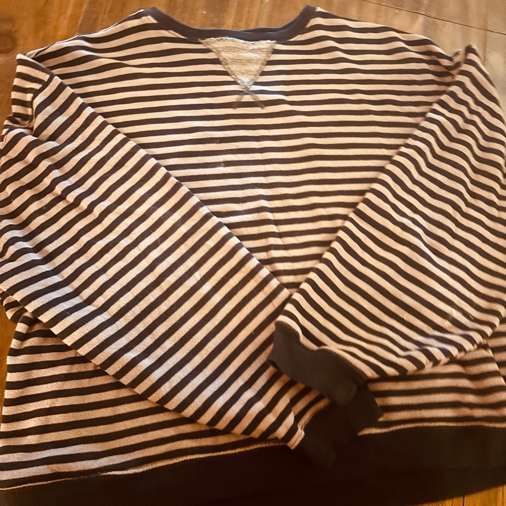 We The Free Black and Brown Striped Top